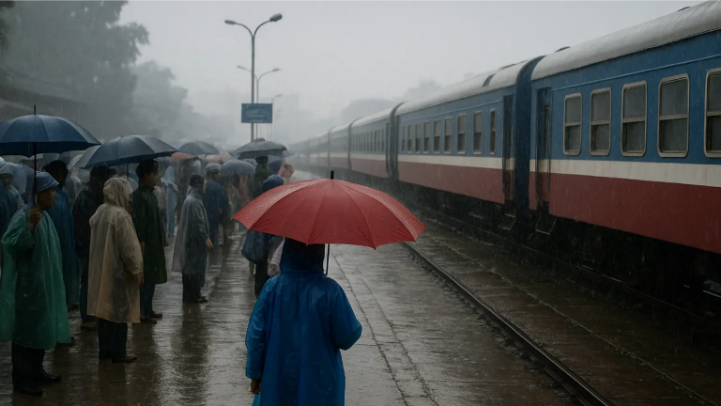 Đường sắt tạm ngừng nhiều chuyến tàu do ảnh hưởng bão số 10